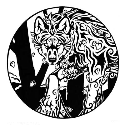 Wolf Design Water Transfer Temporary Tattoo(fake Tattoo) Stickers NO.11715